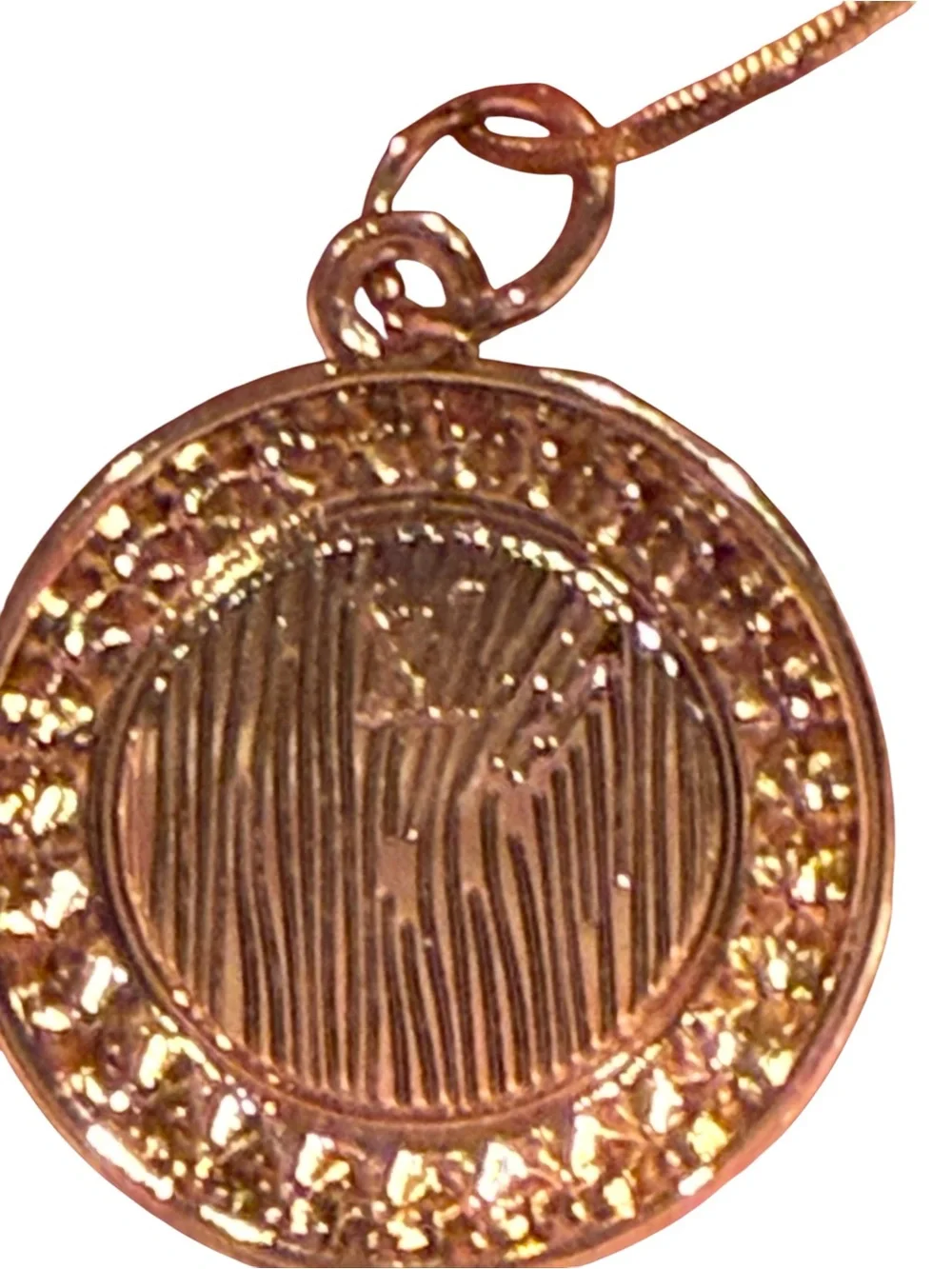Upcycled LV Gold-Tone Monogram Disc Necklace - Picture 3 of 3